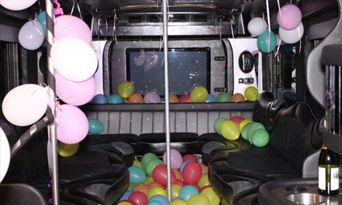 22-passenger party bus interior