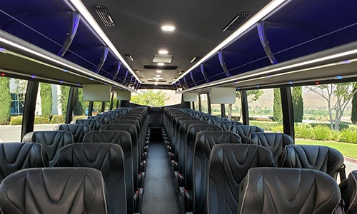 Charter bus service reclining seats