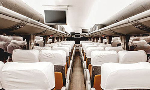 Shuttle bus reclining seats