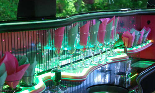 H2 Hummer pink stretch limo int view